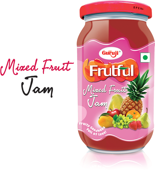 Guruji Mixed Fruit Jam, 500gms - Guruji Mixed Fruit Jam, 500g (685x775), Png Download