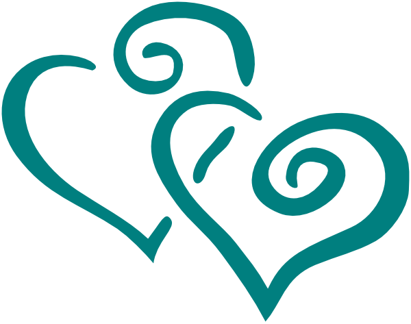 Vector Free Download Teal - Teal Hearts Clip Art (600x473), Png Download