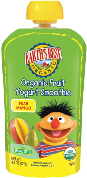 Pear Mango Fruit Yogurt Smoothie - Earth's Best (303x600), Png Download