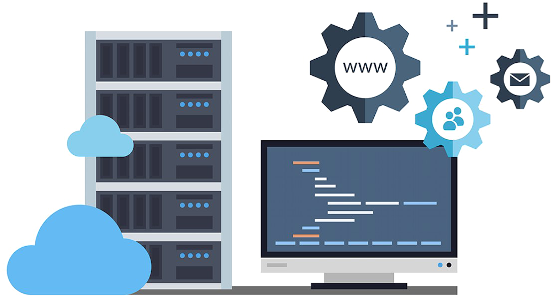 Cloud Hosting Png Free Download - Hosting Y Dominio Png (1334x682), Png Download