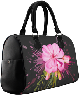 Pink Flower Color Splash, Watercolor Boston Handbag - Dark Sides Of The Moon Pink Floyd Barrel Type Handbag (500x500), Png Download