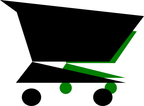Shopping Cart Black Green Clip Art - Clip Art (600x444), Png Download