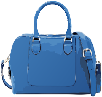 Blue Handbag No Logo Purse Handbag Purse P - Hermes Mini Plume (358x340), Png Download