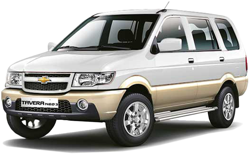 Tavera - Chevrolet Tavera White Colour (1000x576), Png Download