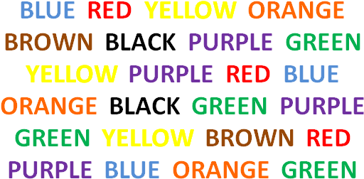 It's Called The Stroop Effect And According To Wikipedia, - Stroop Effect (562x294), Png Download