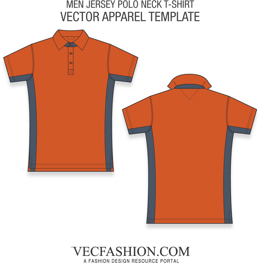 Men Jersey Polo Neck Shirt - Mens Dress Shirt Template (1000x1000), Png Download