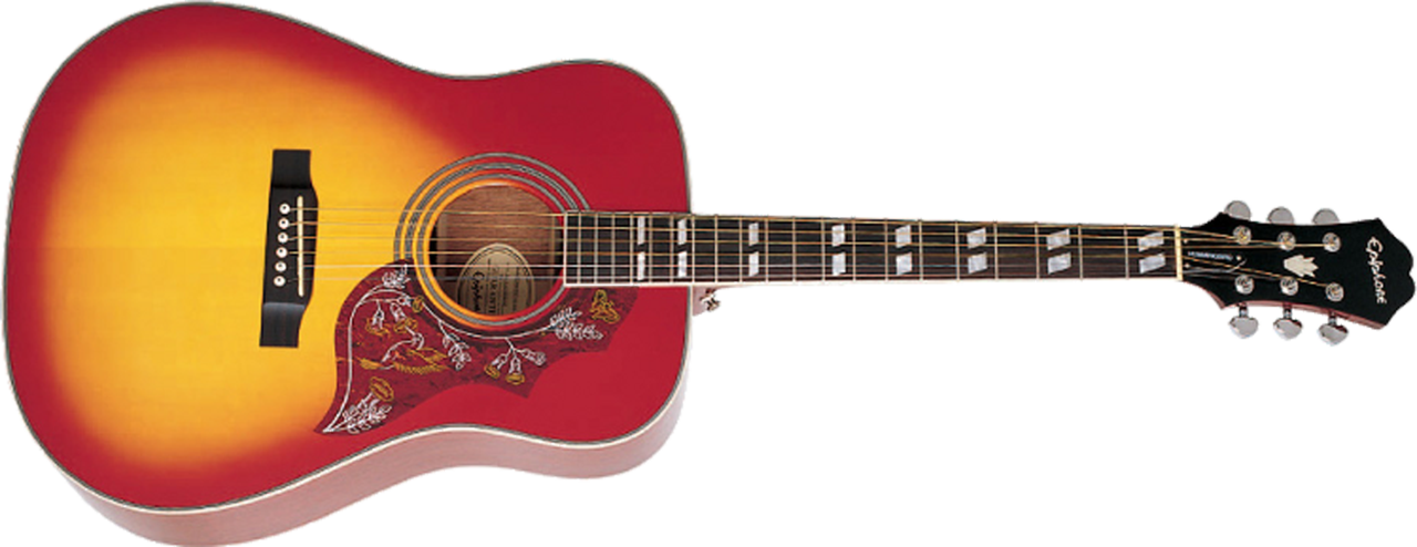 Guitar Png Clipart - Epiphone Hummingbird Acoustic Guitar (1280x494), Png Download