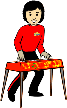 Cartoon Anni Playing The Keyboard - Portable Network Graphics (481x479), Png Download
