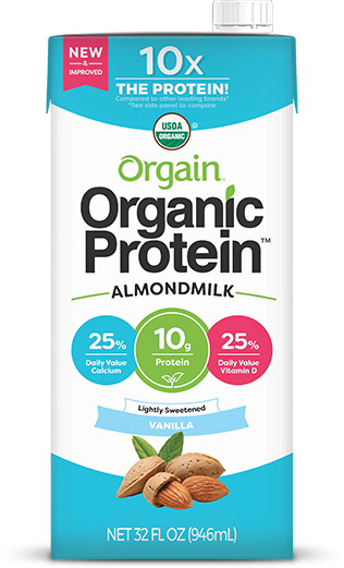 Orgain Organic Protein Almond Milk (316x521), Png Download