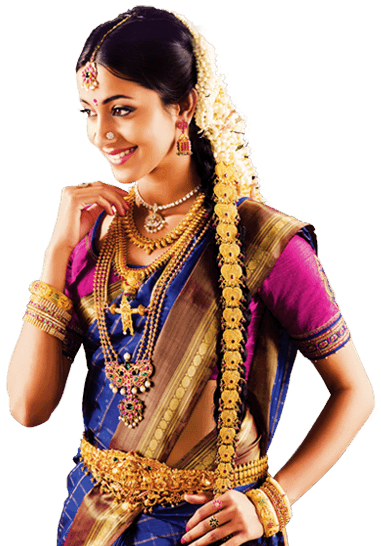 Traditional South Indian Tamil Bride Wearing Bridal - Tamil Nadu Bridal (381x546), Png Download