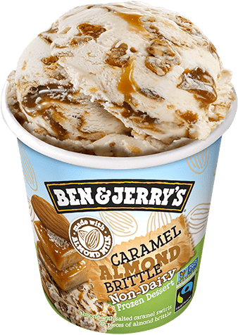 Caramel Almond Brittle Pint - Ben And Jerry's Non Dairy Cinnamon Bun (374x479), Png Download