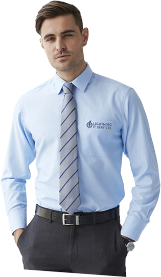 Business Apparel - Blue Business Shirt (315x541), Png Download