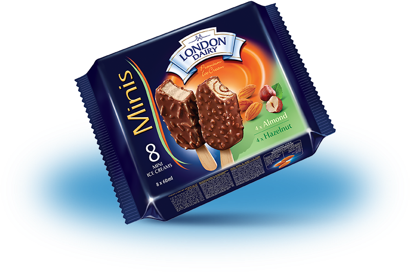 Hazelnut & Almond - London Dairy Belgian Chocolate Ice Cream 110ml (800x600), Png Download