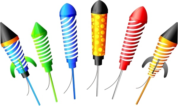 Diwali Rocket Png Picture - Rockets Fireworks (600x358), Png Download