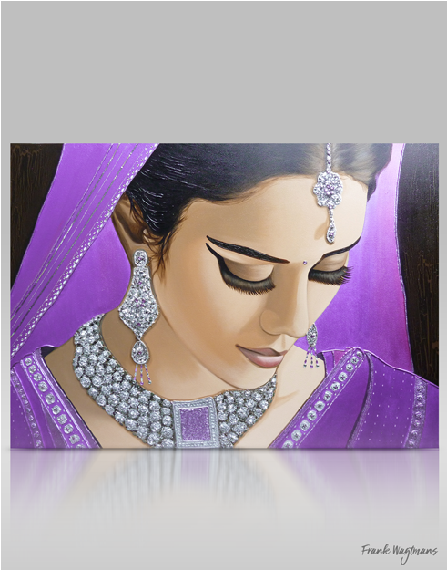 Painting Of A Beautiful Indian Woman By Frank Wagtmans - Indian Bride Painting (700x800), Png Download