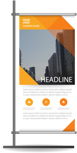 Business Roll Up Banner Flat Design Template For Free - Flat Design (640x640), Png Download