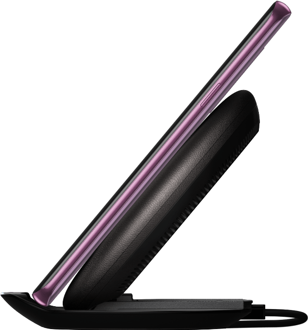 Galaxy S9 On Wireless Charger Convertible In Black - Galaxy S9 Charge Wireless (800x900), Png Download