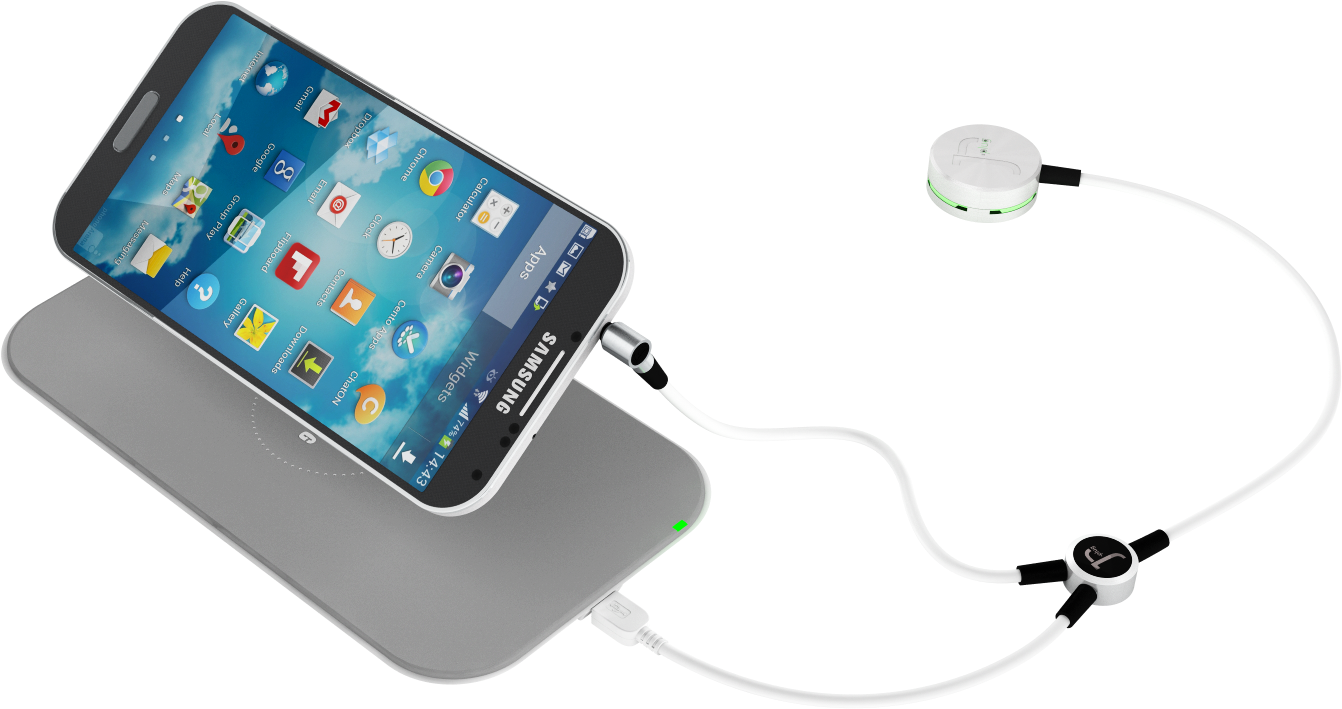 J-plug Splitter Securing Samsung S4 And Wireless Charger - Ipro Lens System Trio Kit For Samsung Galaxy S4 (1920x1080), Png Download