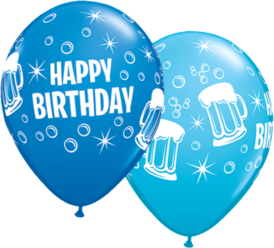 Birthday Beer Mugs - Happy Birthday Balloons For Men (555x501), Png Download