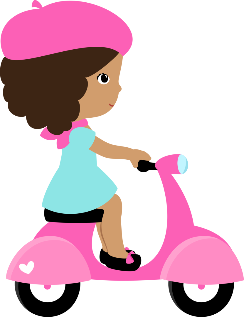 Paris Clipart Scooter - Paris Girl Clipart Png (831x1080), Png Download