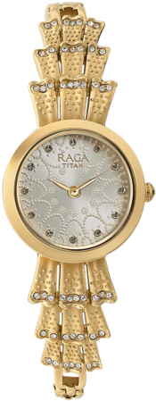 Titan Ladies Watch - Gold Plated Titan Ladies Watches (370x500), Png Download