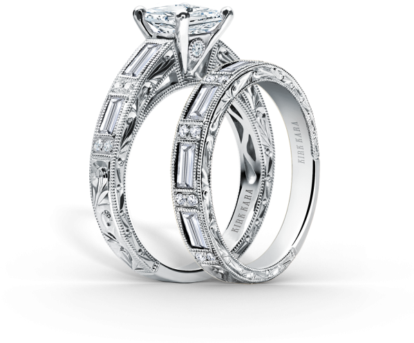 Charlotte Platinum Ladies Wedding Band Ss6685dbp - Kirk Kara Charlotte Engagement (600x600), Png Download