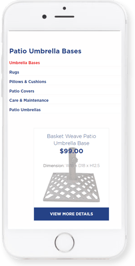 Ecommerce Mobile Website Design Phoenix - Darlee Basket Weave Cast Iron Patio Umbrella Base - (266x522), Png Download