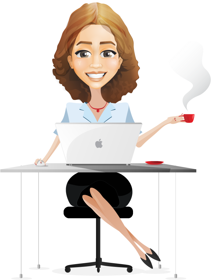 Clipart Royalty Free Stock Businesswoman Clipart Female - Businesswoman Cartoon Female Working (879x1021), Png Download