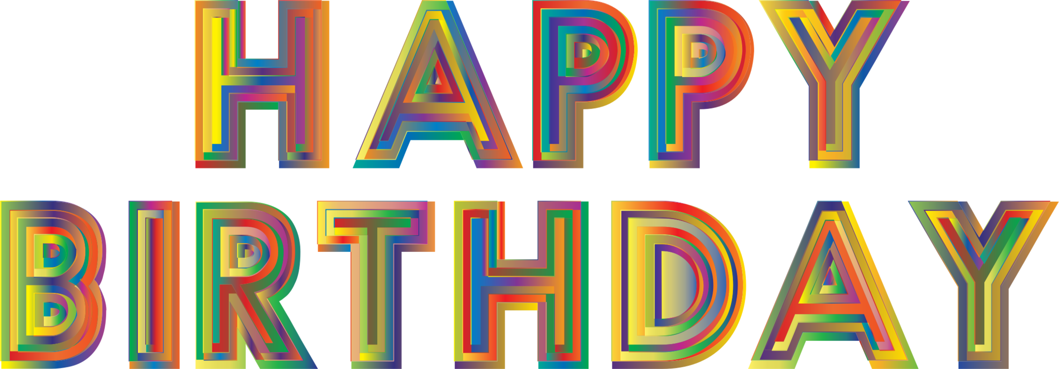 Typography Birthday Logo Computer Icons - Silver Happy Birthday Png (2153x750), Png Download