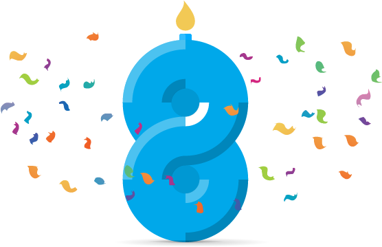 Png Transparent Download Birthday Transparent 8th - Честит 8 Рожден Ден (600x400), Png Download