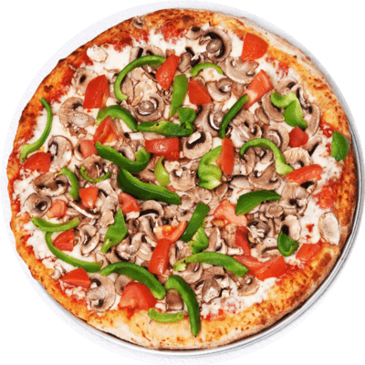 A Pizza With Mushroom, Green Peppers, & Tomatoes - Jumia Food (400x400), Png Download