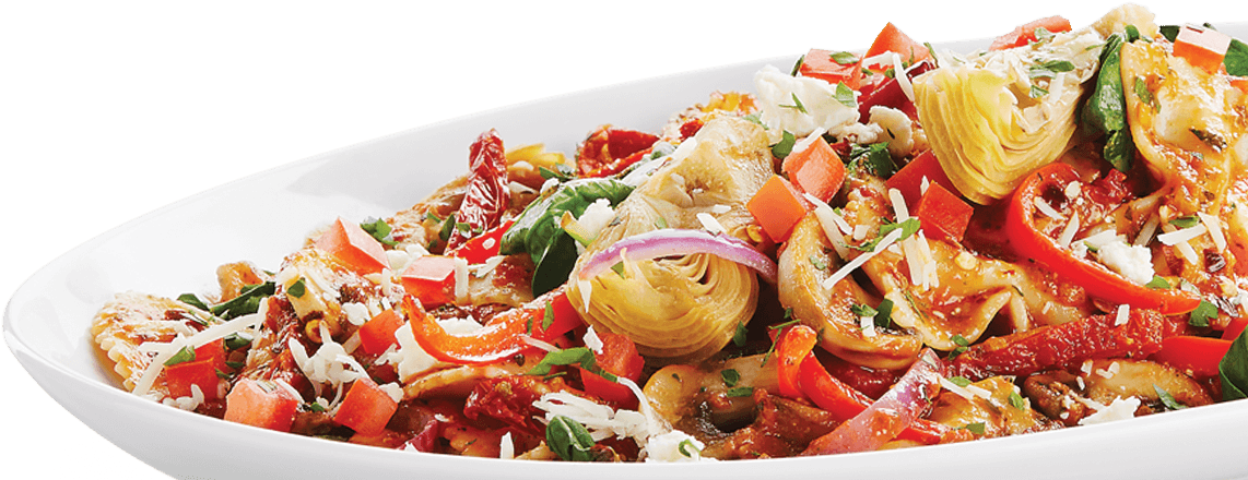 Mediterranean Vegetable Penne - Mediterranean Vegetable Penne Boston Pizza (1260x650), Png Download