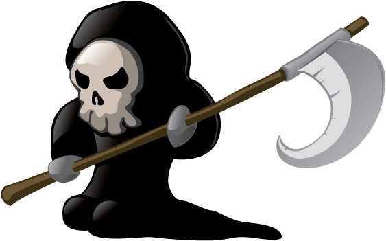 Death Clock Logo Gravestone Reaper Logo - Death Prediction (595x367), Png Download