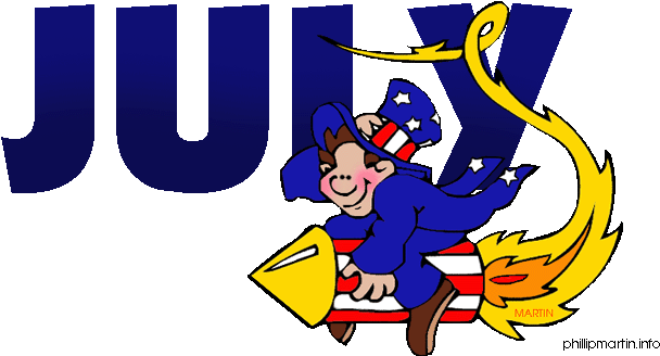 Pin July Summer Clipart - Month Of July Clip Art (648x346), Png Download