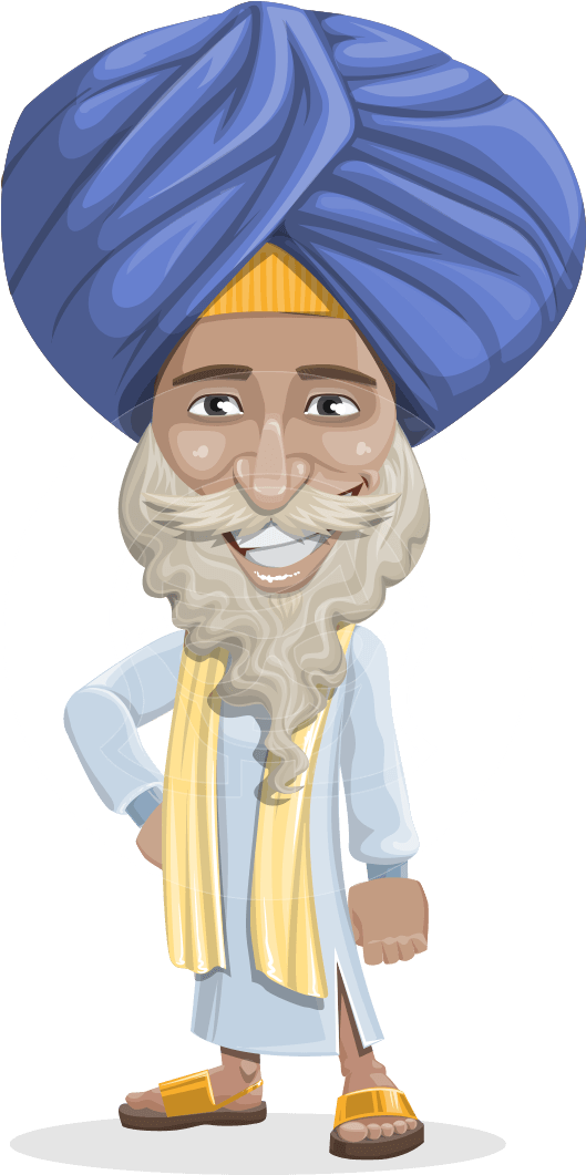 Vector Elderly Indian Male Character - Drawing (957x1060), Png Download