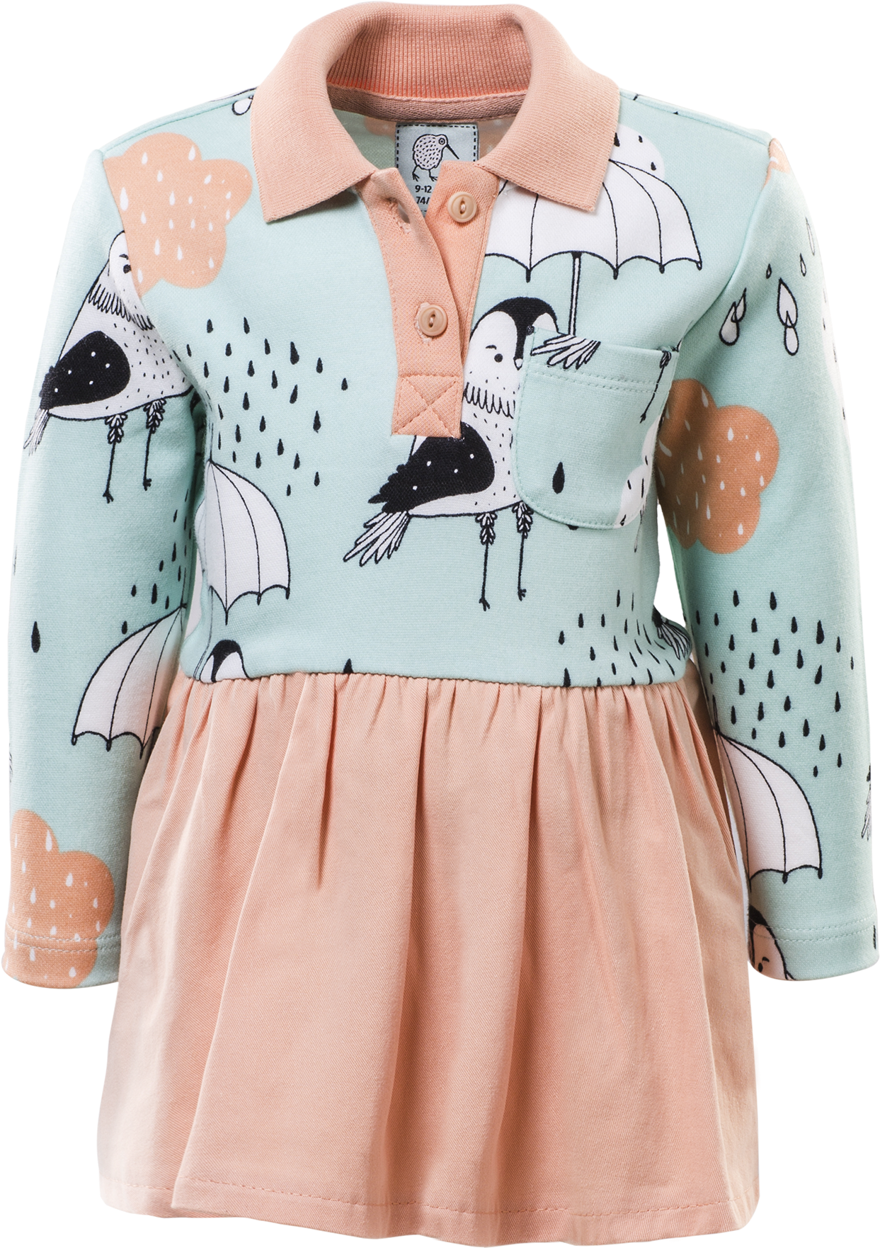 Ls Shirt Waist Kids Dress - Igi Natur Kids Waist Dress Day Dress Green Girls (1500x2055), Png Download