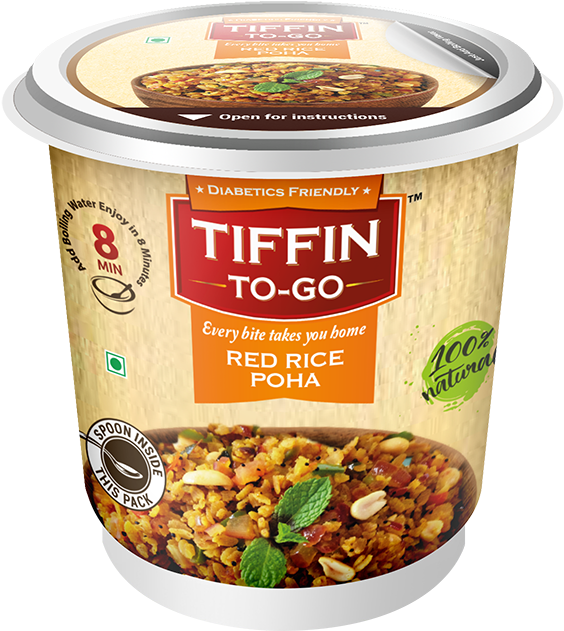 Cup Front Red Rice Poha - Tiffin To Go (650x700), Png Download