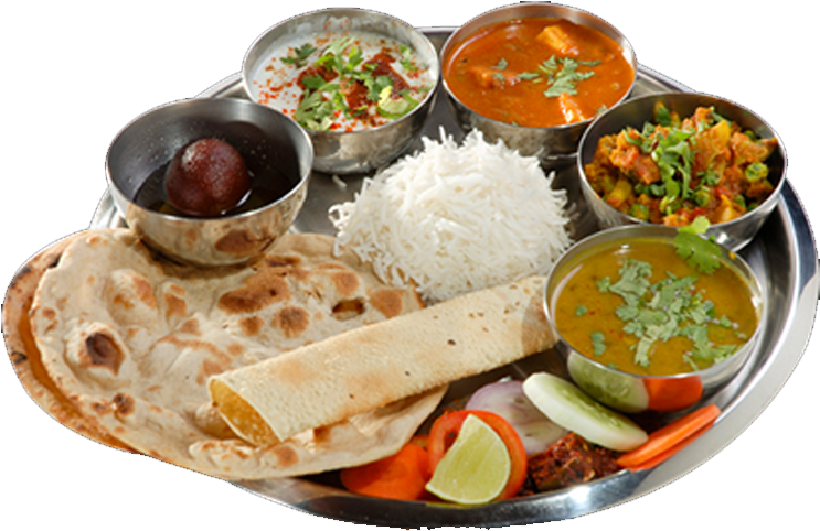 Home Cooked Veg North Indian Thali - Special Thali (670x423), Png Download