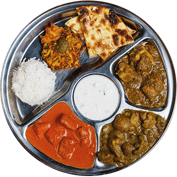 Kvoldthali-kjot - Indian Food Thali Png (363x363), Png Download