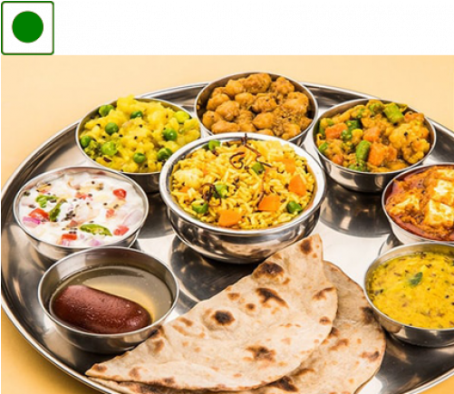 North Indian Food Plate (500x500), Png Download
