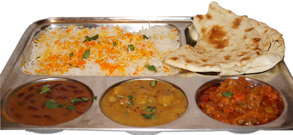 Vegetarian - Veg Rice Plate Png (1000x460), Png Download