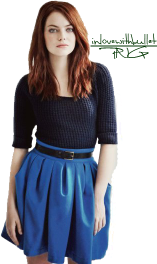 Emma Stone Png By Inlovewithb - Emma Stone Blue Hair (431x604), Png Download
