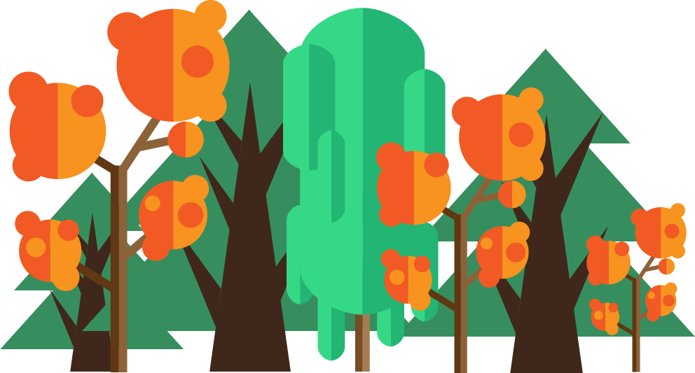 Flat Design Forest - Forest Flat Design Png (992x533), Png Download