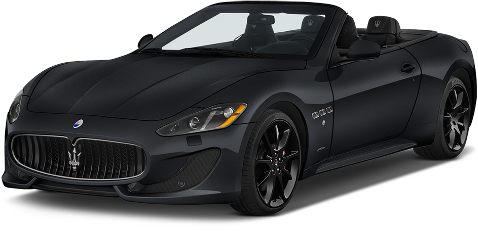 Black 2015 Maserati Granturismo Convertible Angular - Black Maserati Car Png (1000x1000), Png Download