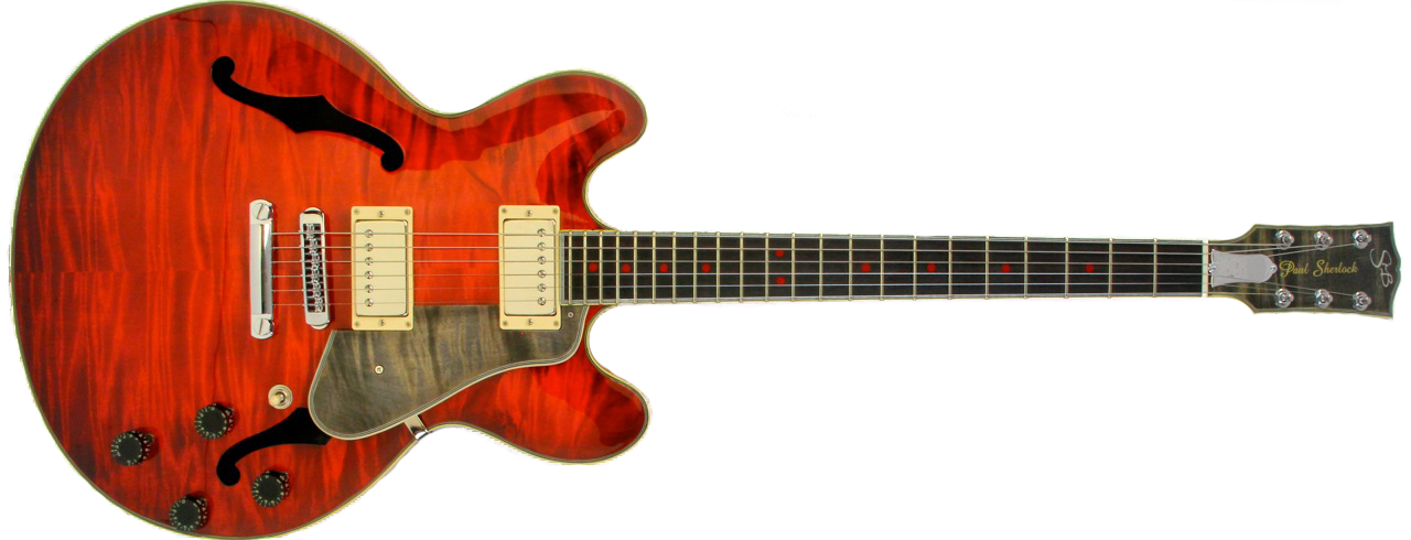 335 Style Semi Acoustic - Electric Guitar (1280x490), Png Download