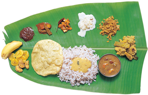 Indian Food Wallpaper Entitled Sadya - Kerala Food (496x319), Png Download