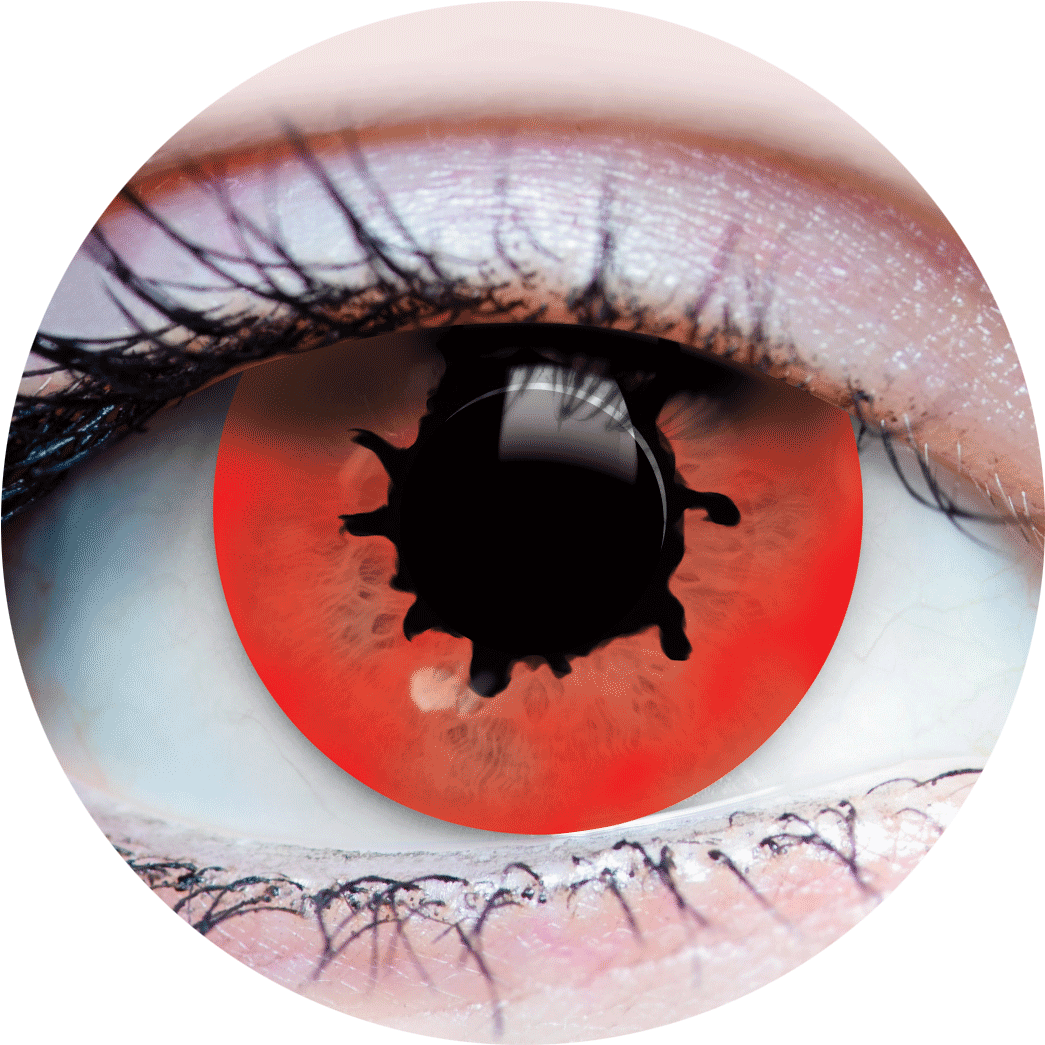 Contagion Ii - - Primal Halloween Contacts Red Out With Black Border (550x550), Png Download