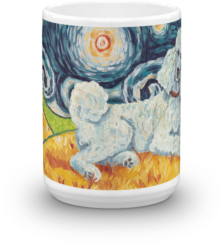 Poodle Starry Night Mug-15oz - Dog (1000x1000), Png Download