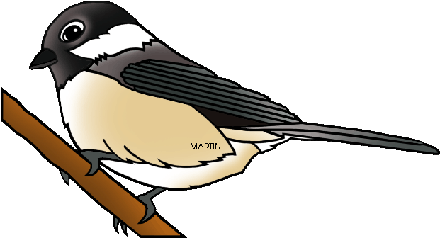 United States Clip Art By Phillip Martin, Massachusetts - Black Capped Chickadee Clipart (648x356), Png Download