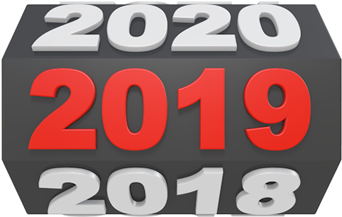 New Year 2019 Png Pic - 2018 Png (580x387), Png Download